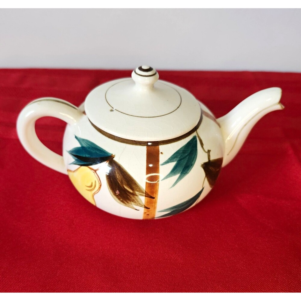 Vintage Mid-Century Hand-Painted Stacking Mini Teapot